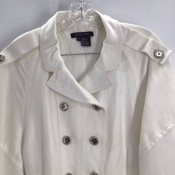 Etcetera Linen Blend Two Piece Set Jacket /Pants Career Classic Creme Size 10/12 - Picture 12 of 15